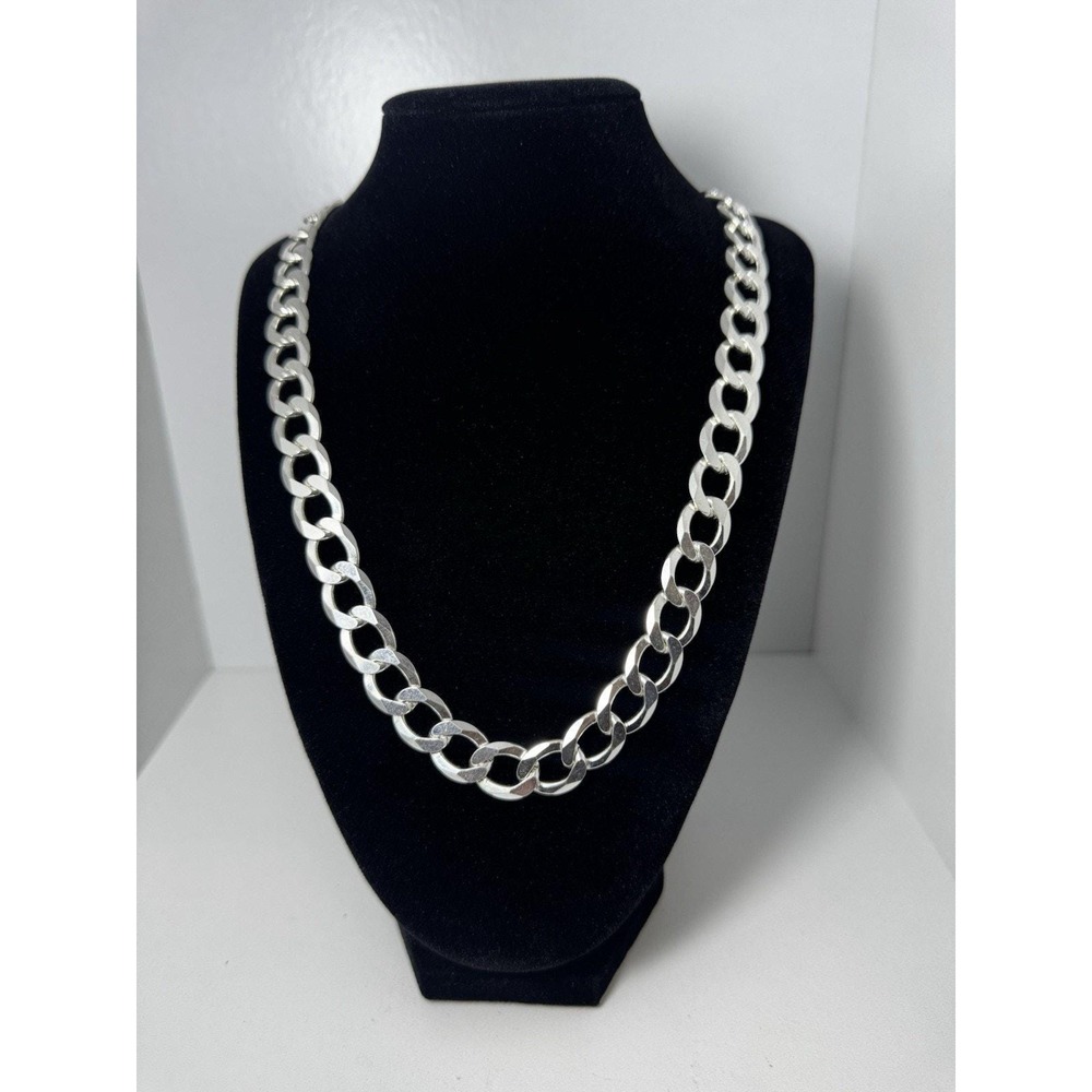 Cadena Tejido cubano De 12.6'mm De Ancho - 22 Inch De Largo Plata 925 Silver 925